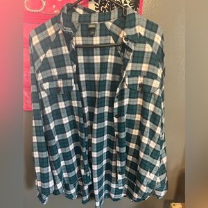 Flannel green/white medium